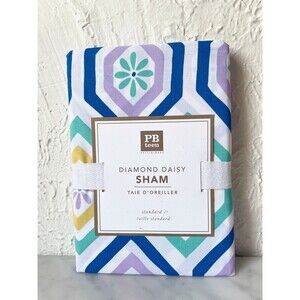 Pottery Barn Teen Diamond Daisy Cotton Pillow Sham - Standard Size NEW